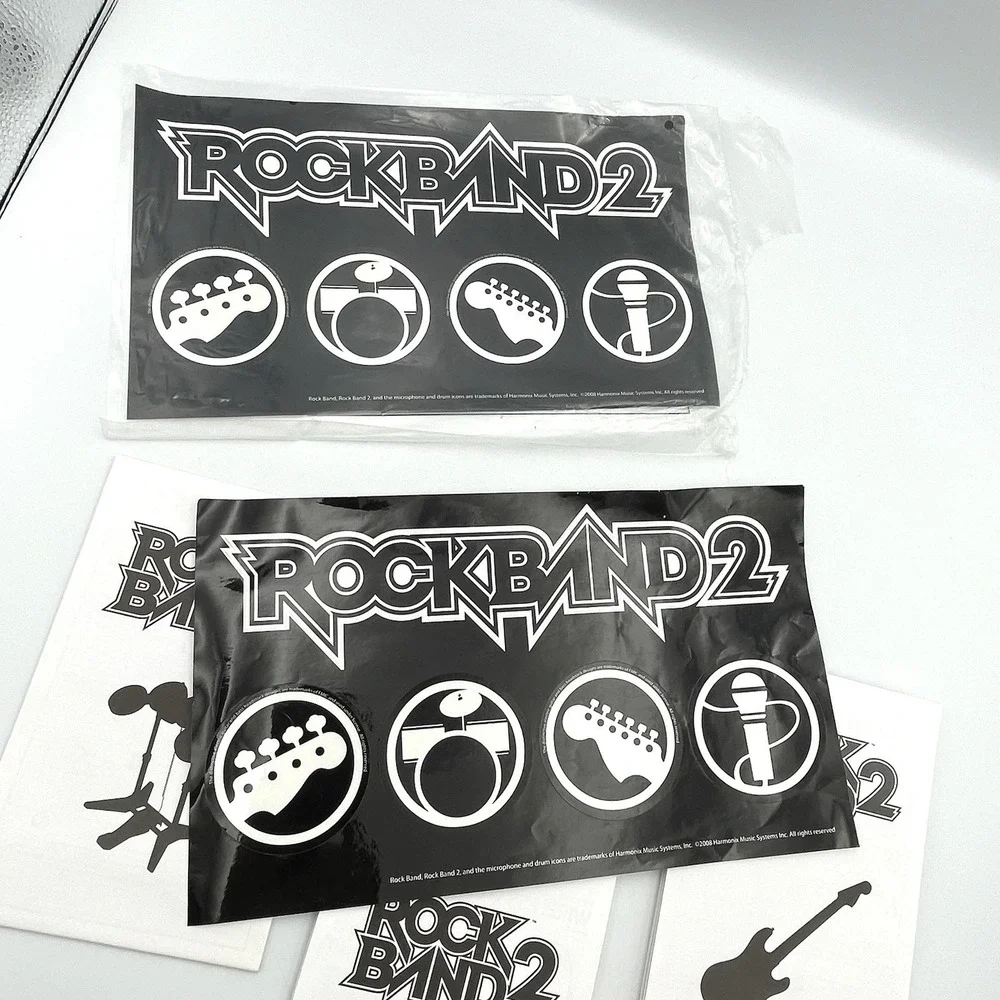 Rock Band 2 Wii Game Disc + Manuals &‎ Stickers Lot Tested Working